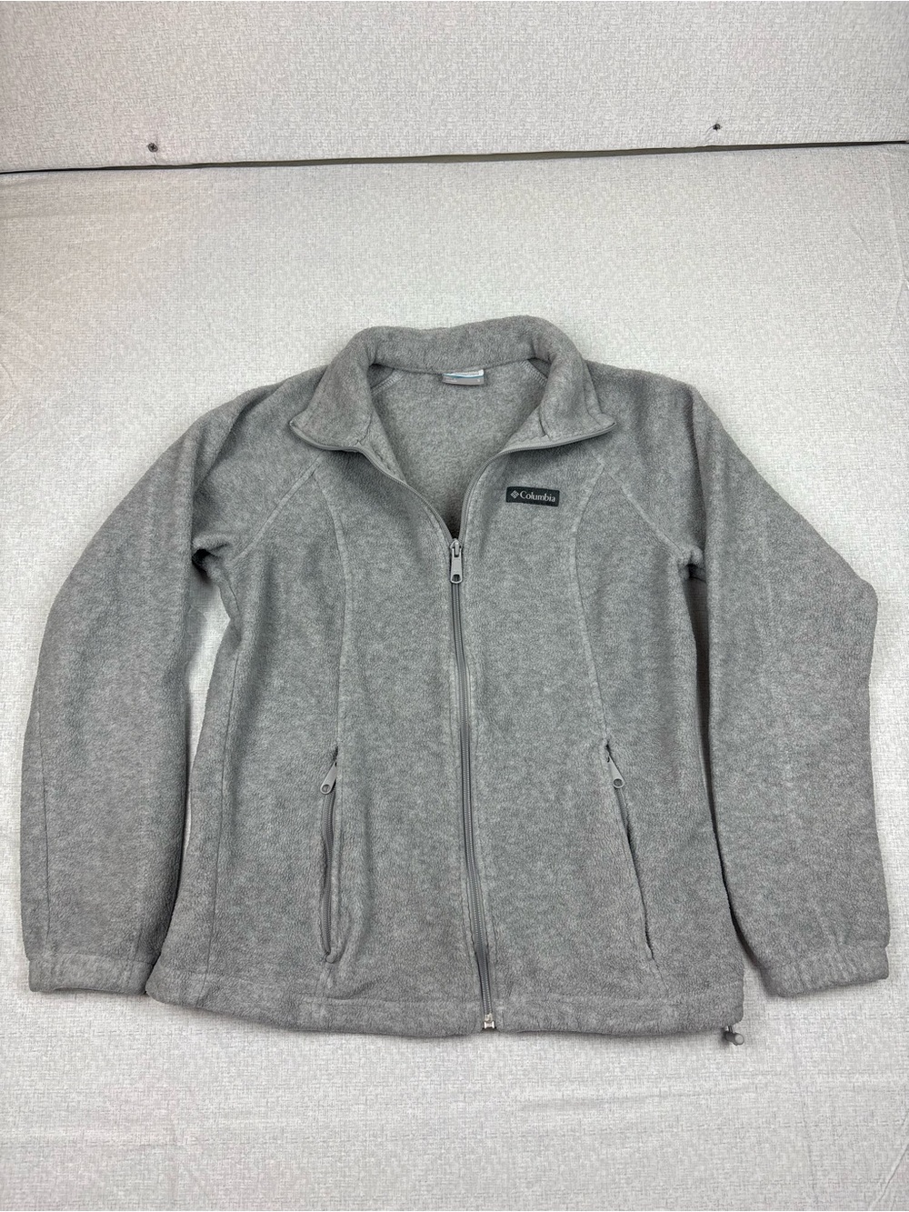 Columbia Women's Light Gray Full-Zip Teddy Fleece Jacket